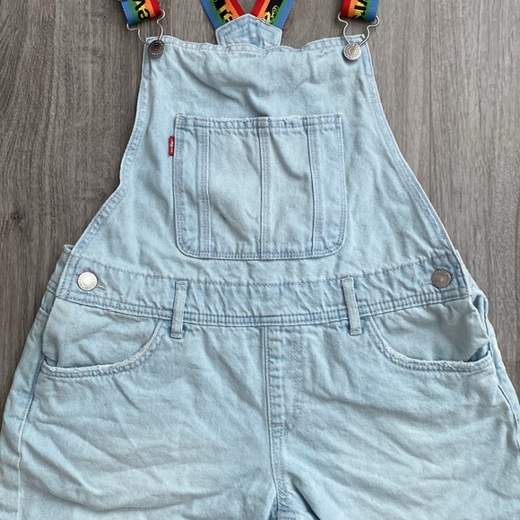 Levi’s BIG GIRLS DENIM Shortall - Size 16 (Woman’s XS) - Picture 4 of 11